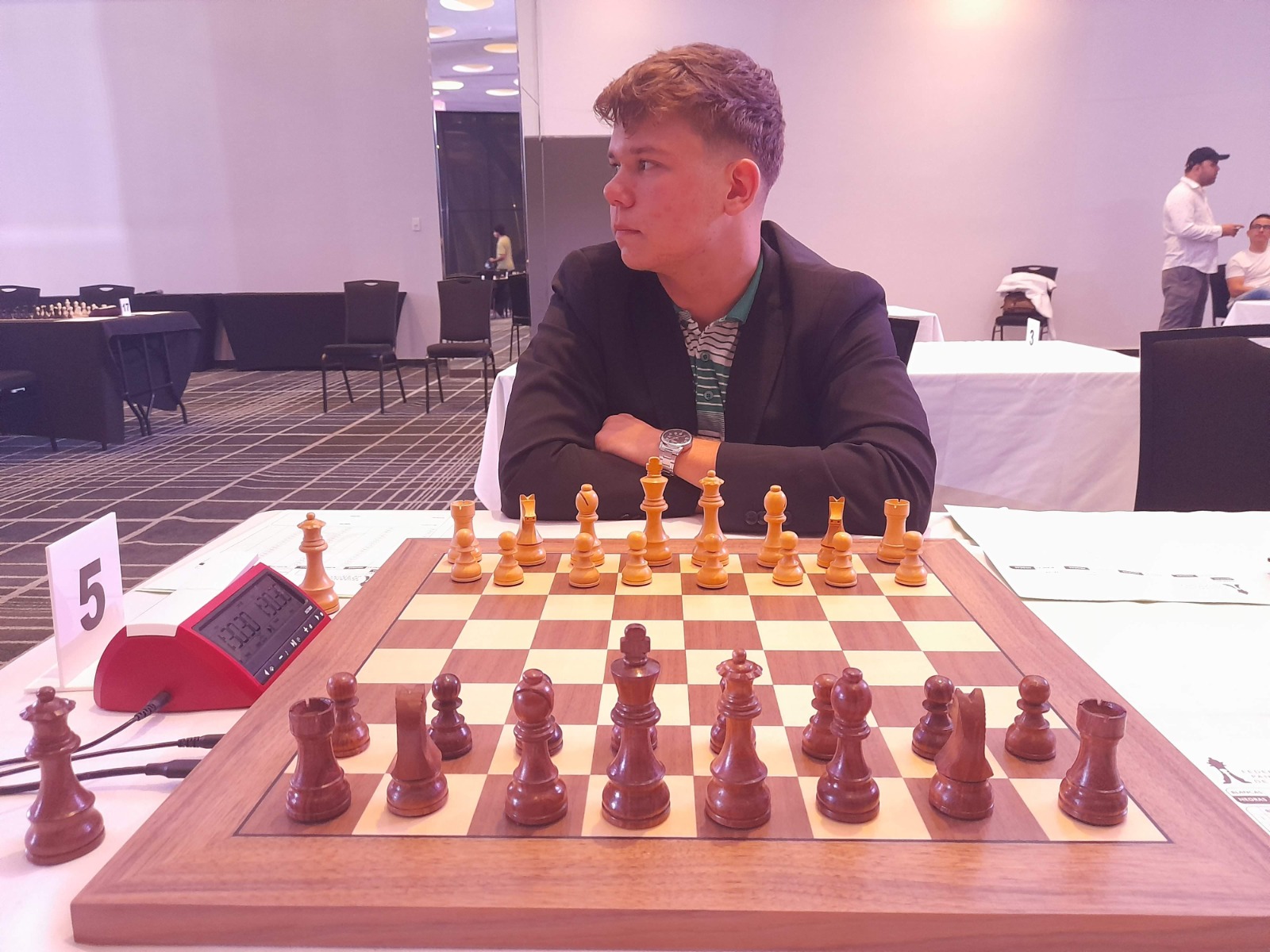 Sebastian Schnell at the board